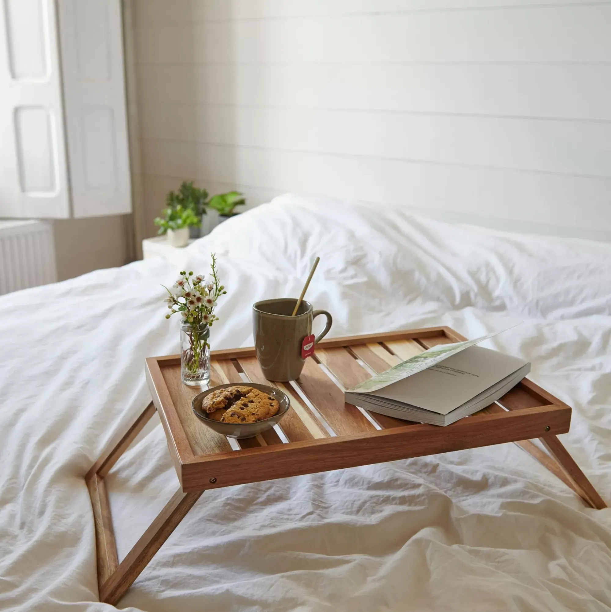 CASA Acacia Bandeja De Cama Natural Hot