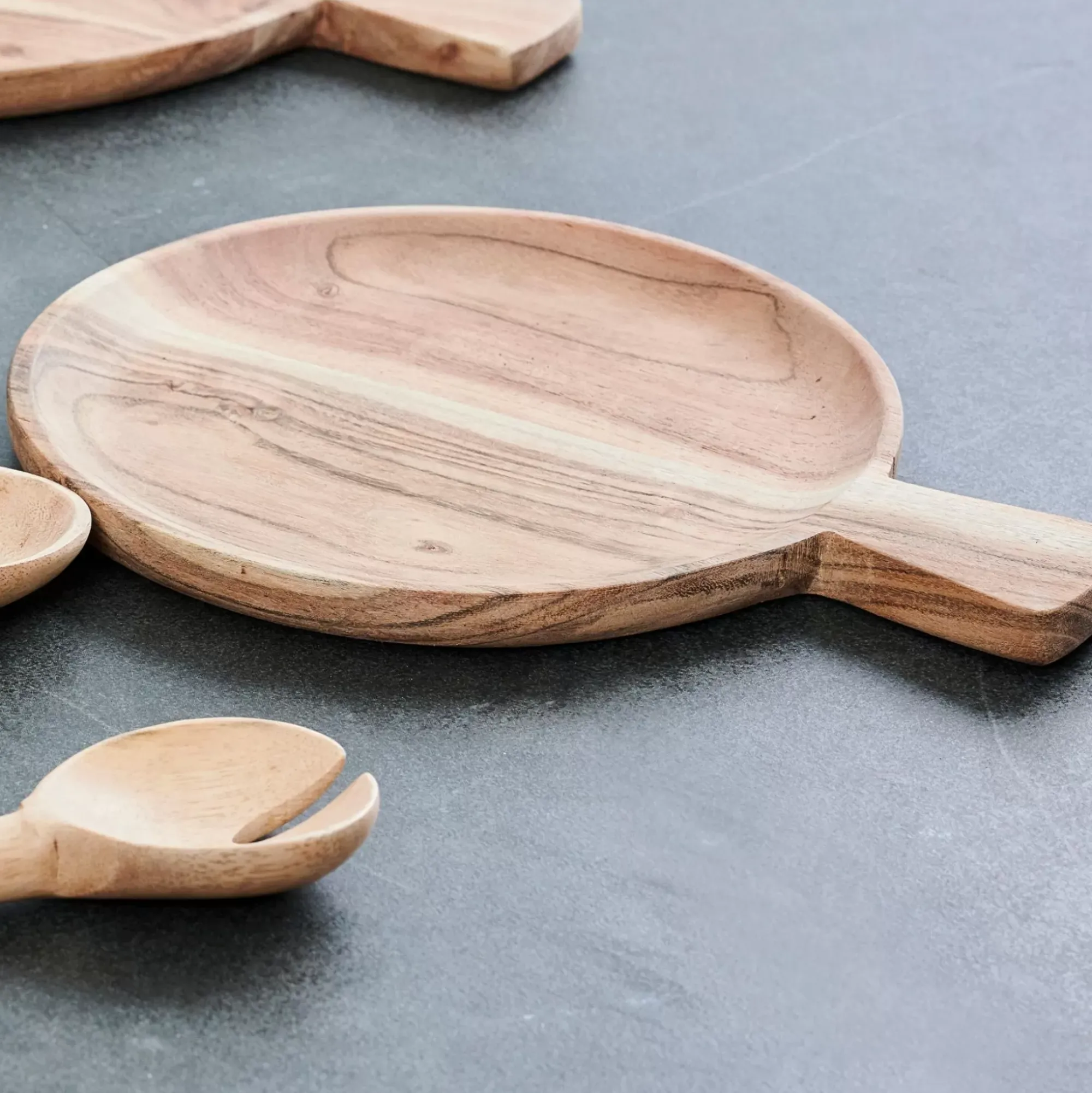 CASA Acacia Chic Plato Con Asa Natural Best Sale