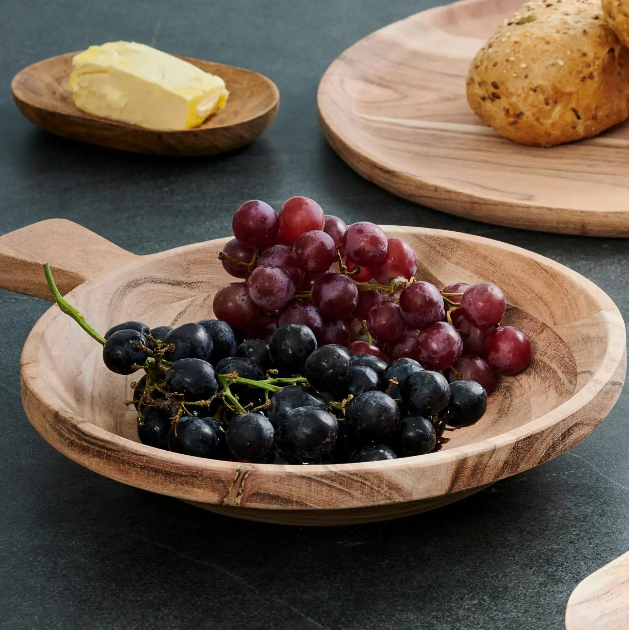 CASA Acacia Chic Plato Hondo Con Asa Natural Best Sale