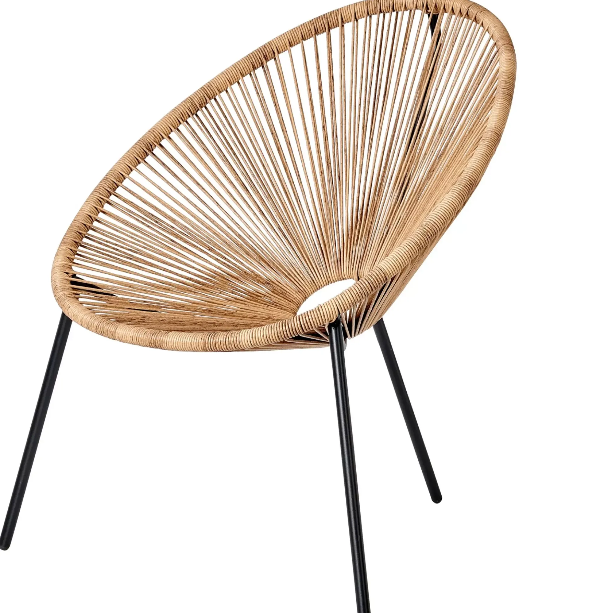 CASA Acapulco Silla Lounge Negro, Natural Flash Sale