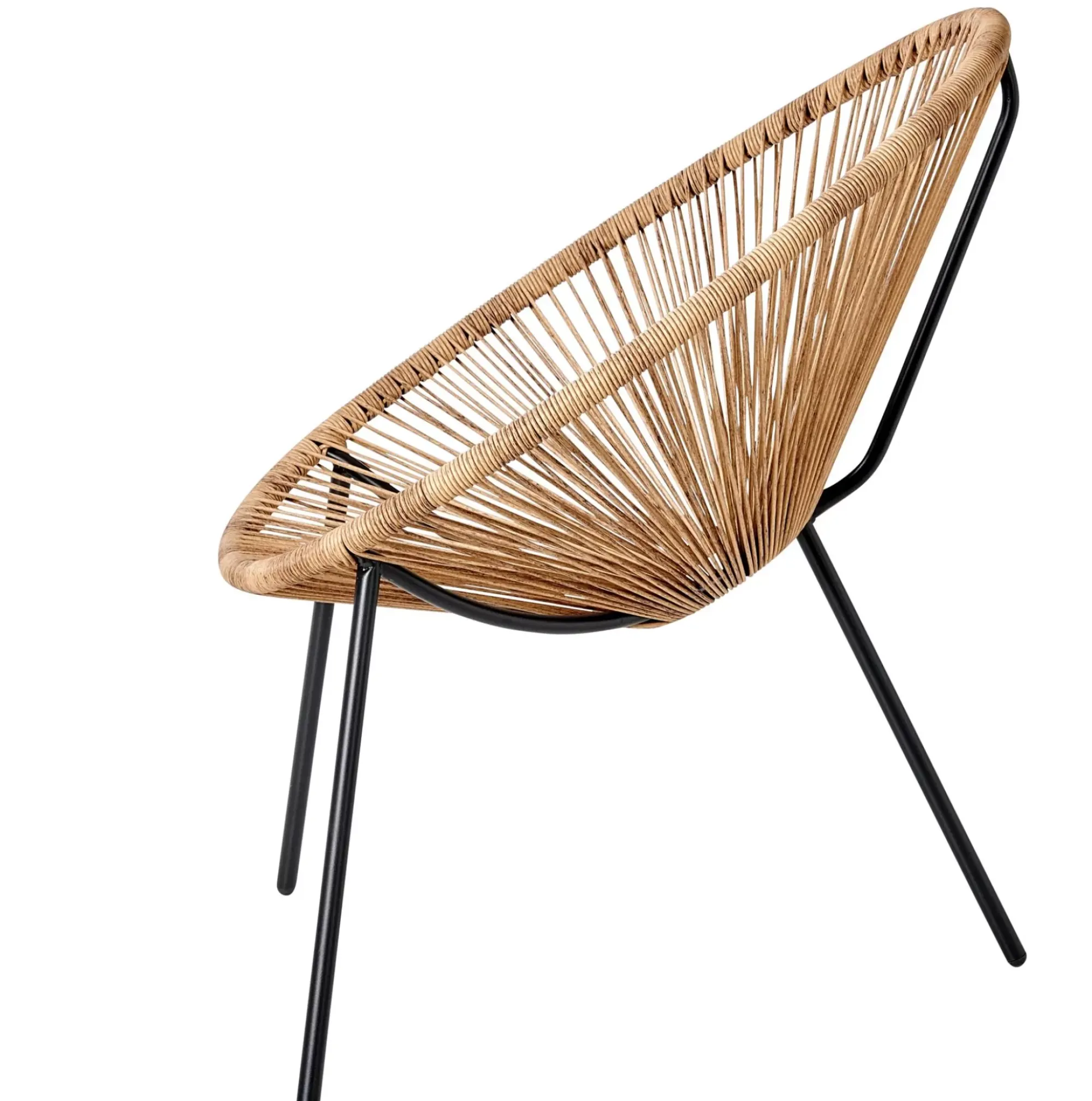 CASA Acapulco Silla Lounge Negro, Natural Flash Sale