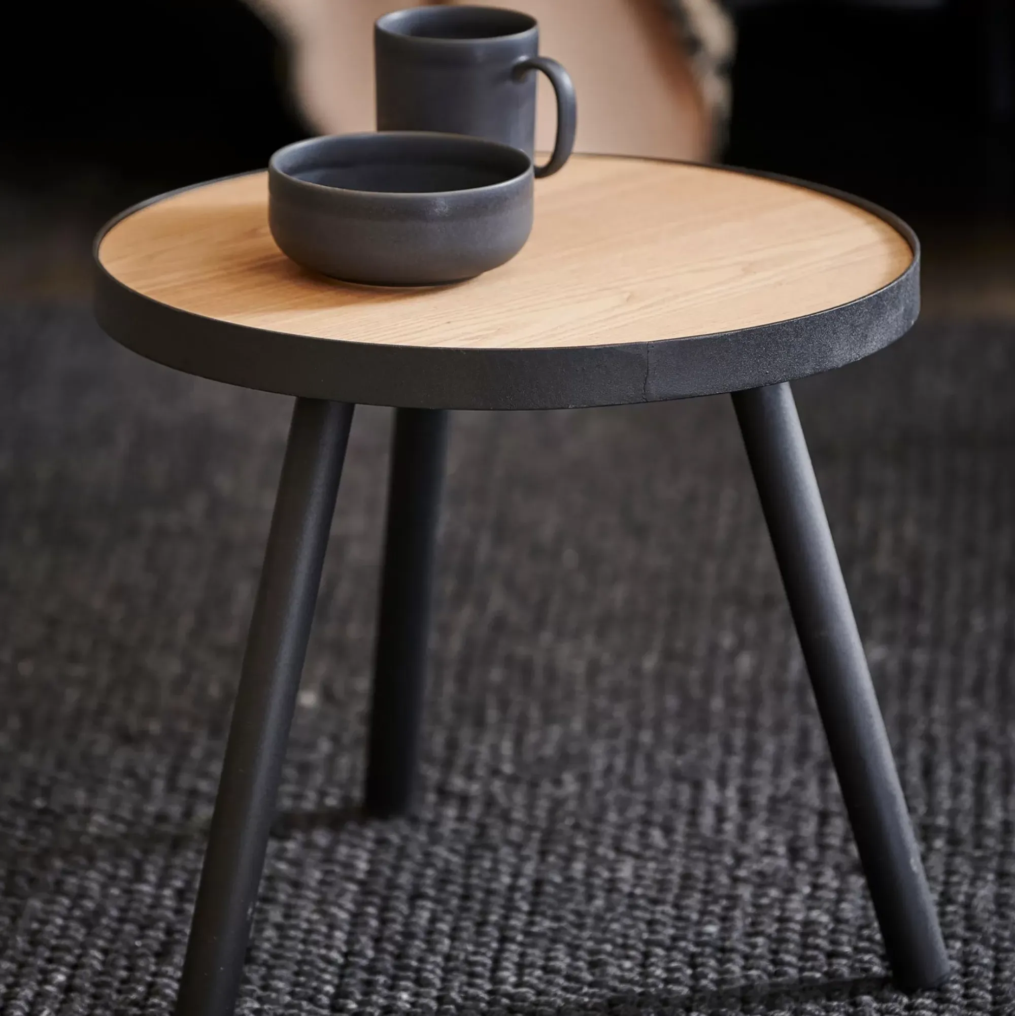 CASA Alexis Mesa Auxiliar Negro, Natural Flash Sale