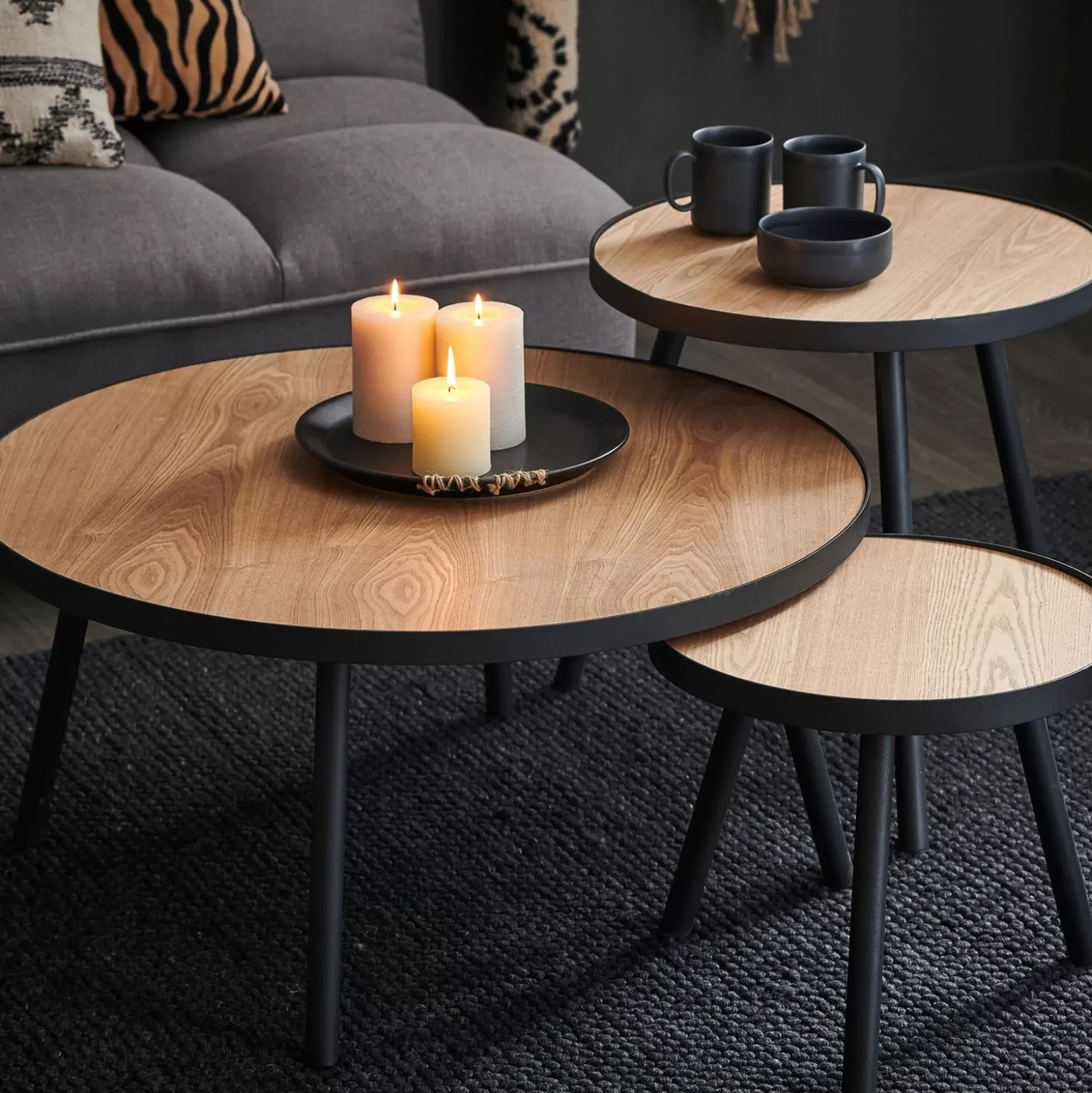 CASA Alexis Mesa Auxiliar Negro, Natural Flash Sale