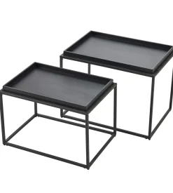 CASA Apollo Mesas Auxiliares Juego De 2 Negro Clearance