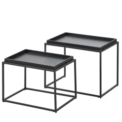 CASA Apollo Mesas Auxiliares Juego De 2 Negro Clearance