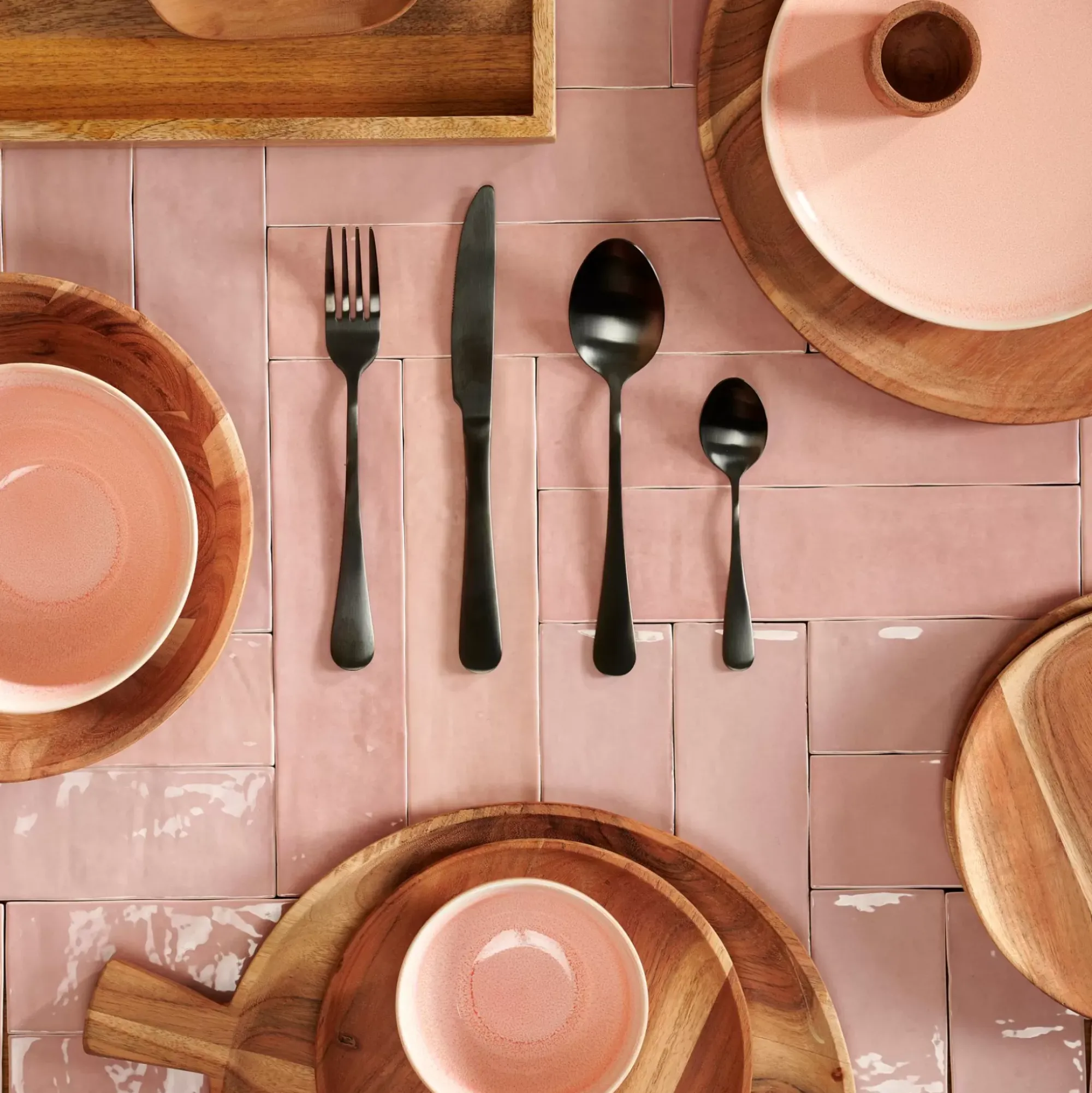 CASA Axelle Cubierto De 16 Piezas Negro Outlet