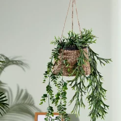 CASA Baku Macetero Colgante Negro, Natural Hot