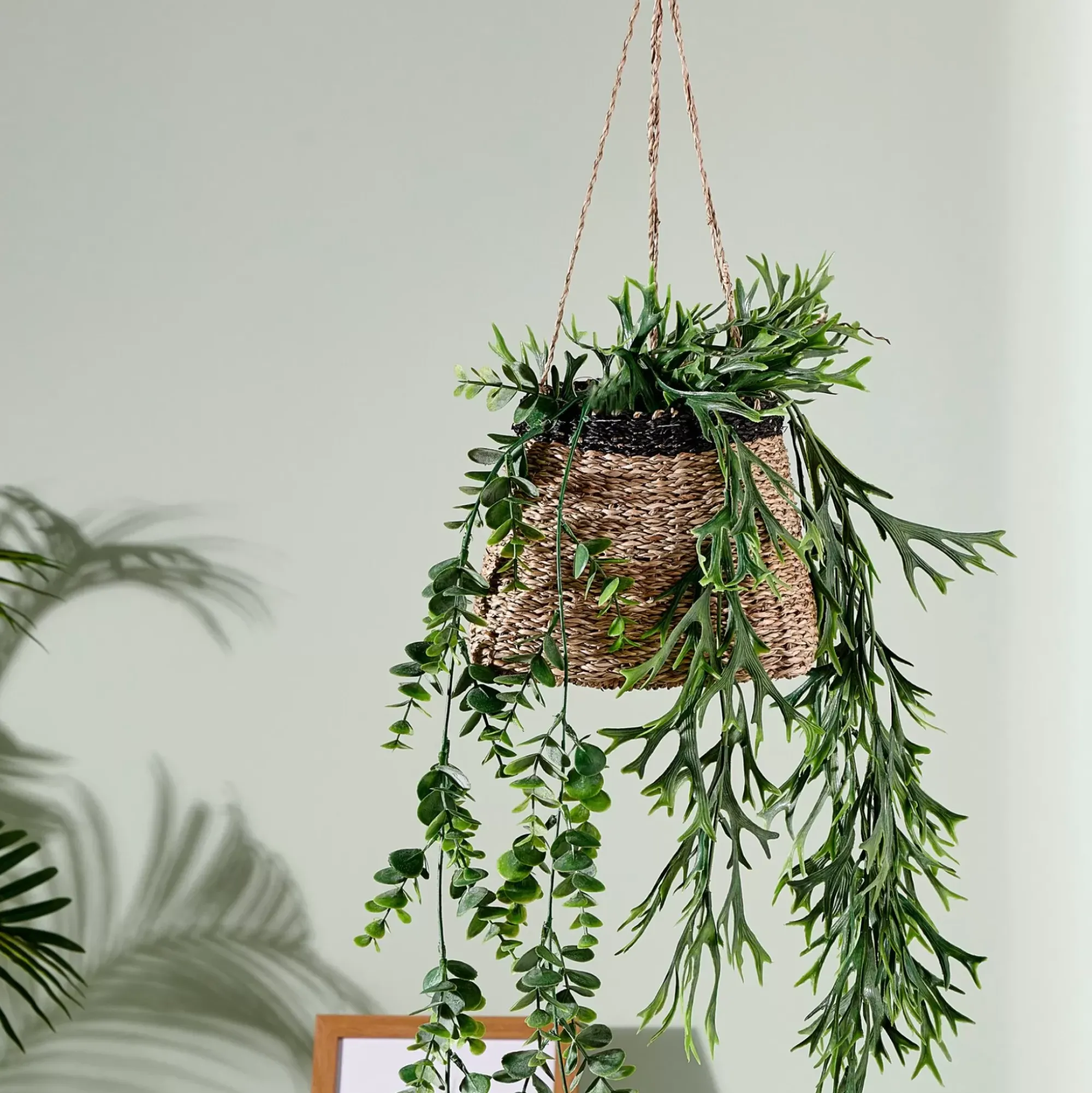 CASA Baku Macetero Colgante Negro, Natural Hot