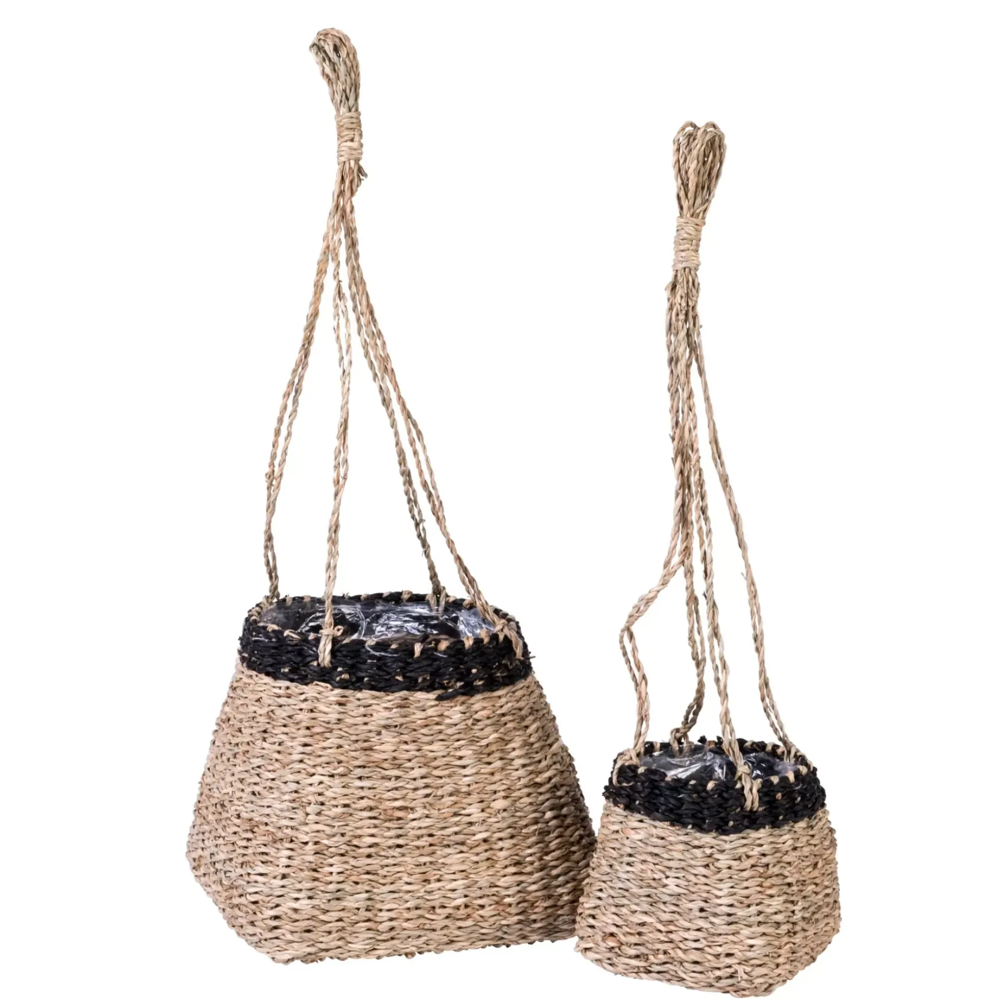 CASA Baku Macetero Colgante Negro, Natural Hot