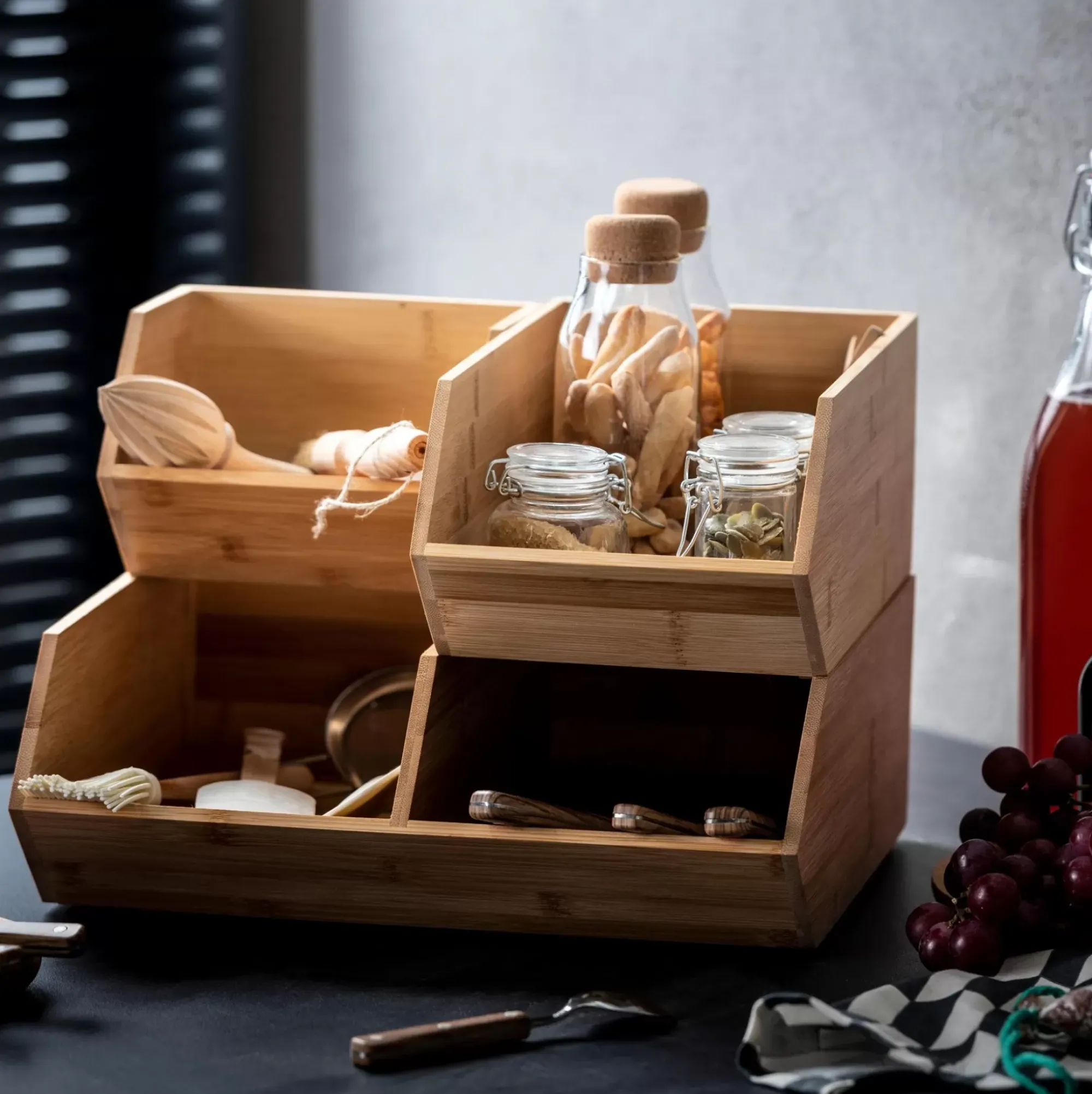 CASA Bamboo Organizador Apilable Natural Fashion