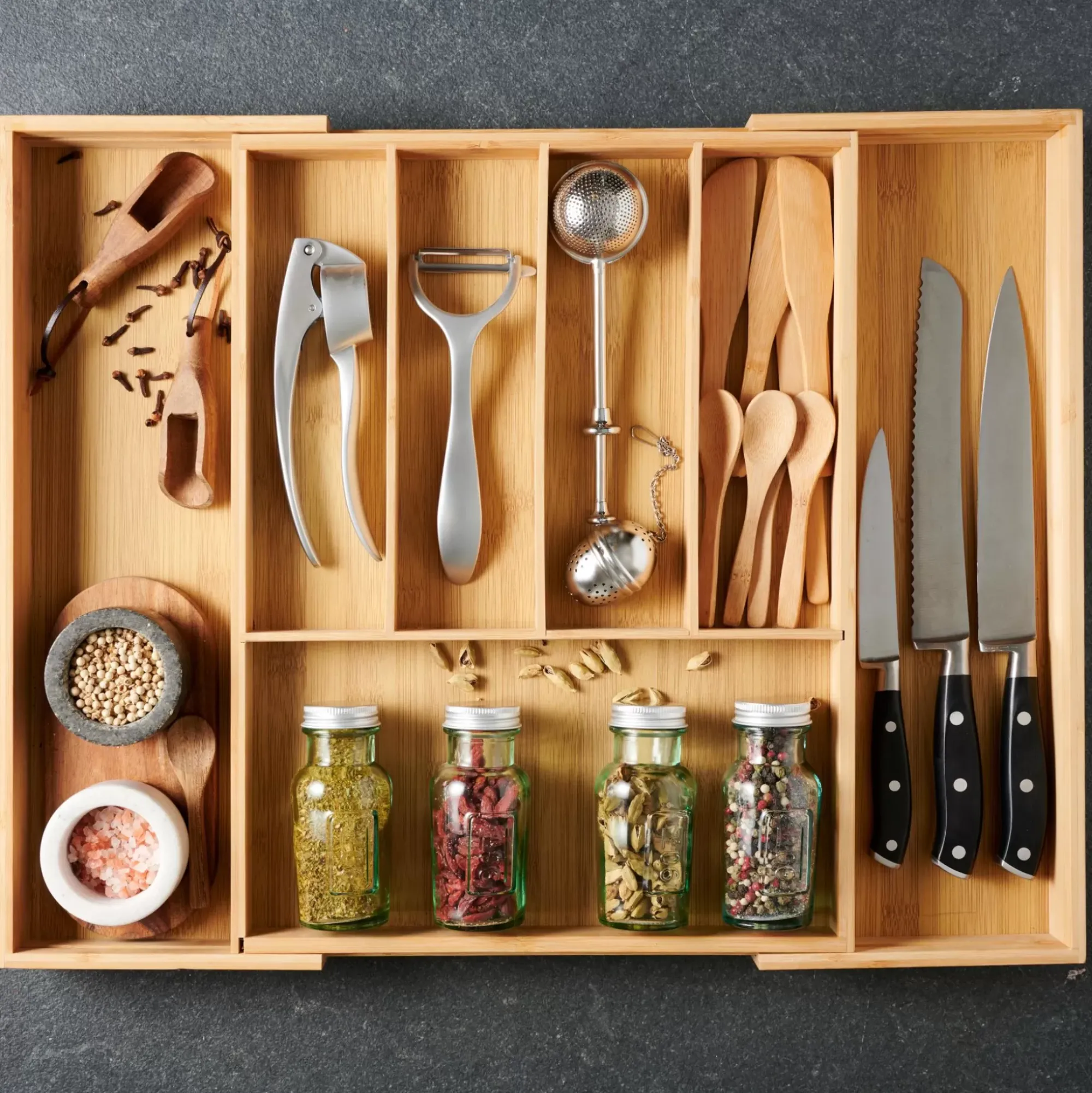 CASA Bamboo Organizador Cajon Extensible Natural Online