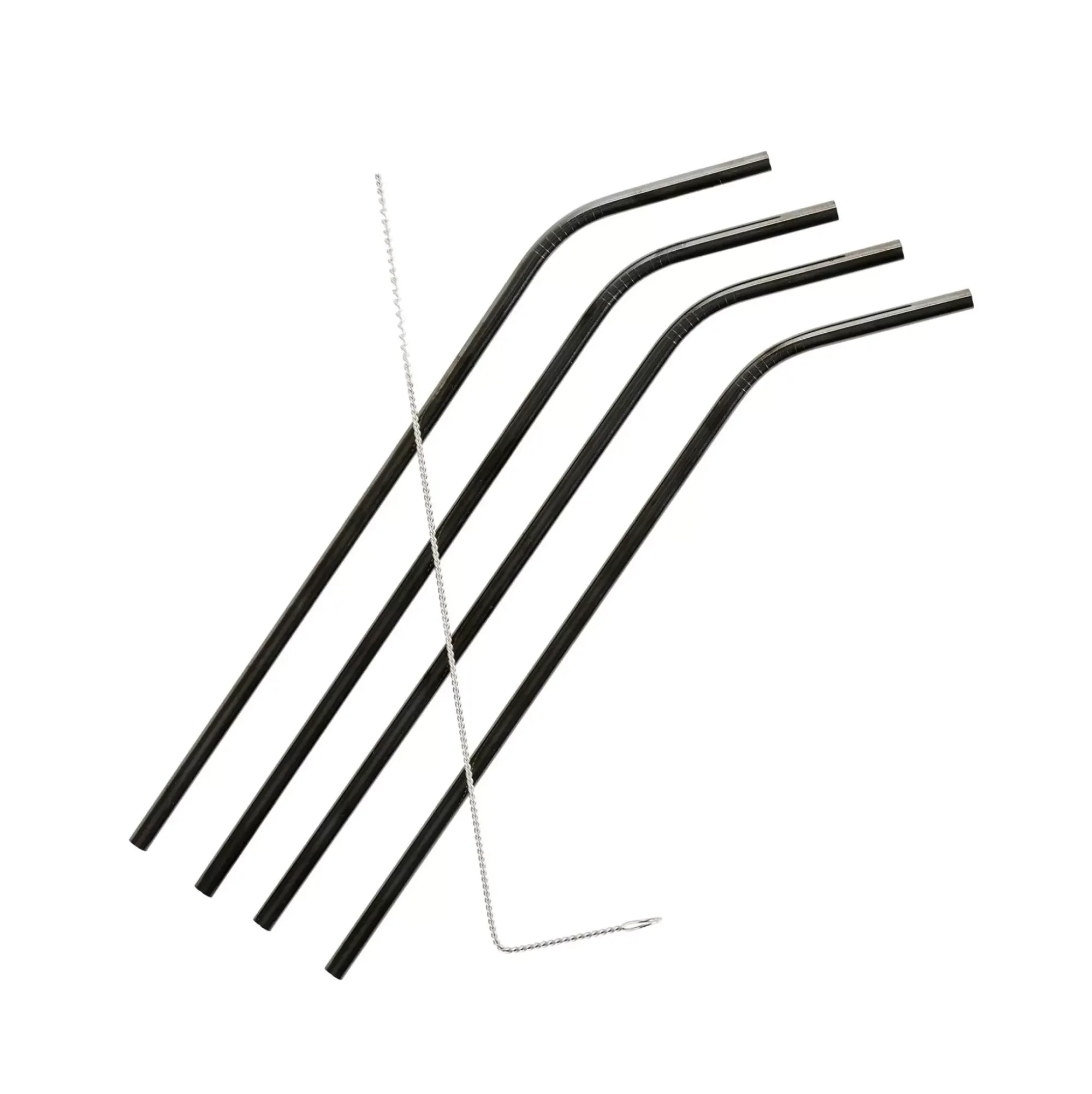 CASA Bartender Juego De 4 Pajitas Con Escobilla Gris Oscuro Shop