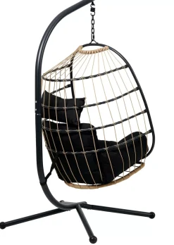 CASA Bazai Silla Colgante Con Soporte Negro Outlet