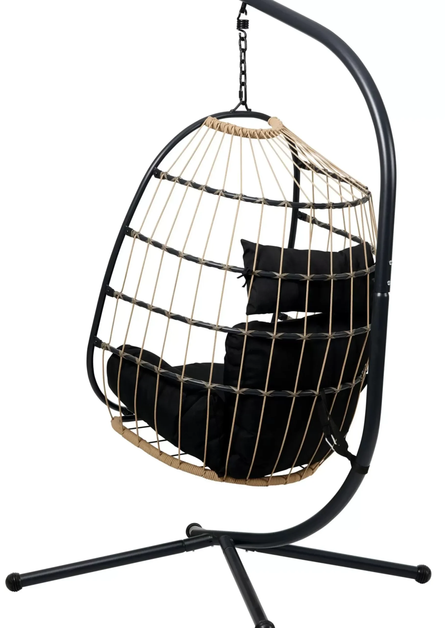 CASA Bazai Silla Colgante Con Soporte Negro Outlet