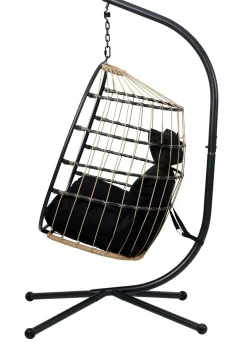 CASA Bazai Silla Colgante Con Soporte Negro Outlet