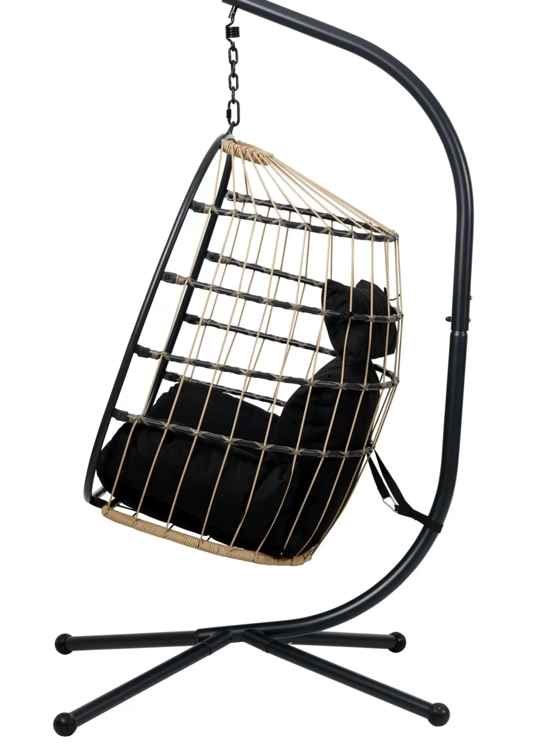 CASA Bazai Silla Colgante Con Soporte Negro Outlet