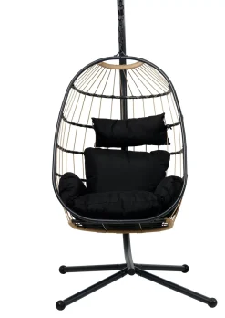 CASA Bazai Silla Colgante Con Soporte Negro Outlet