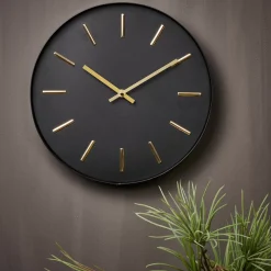 CASA Black Reloj De Pared Negro Discount