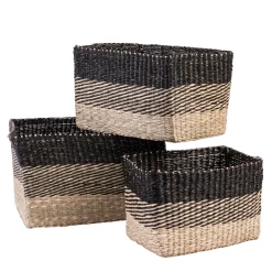 CASA Bobo Cesta Negro, Natural Discount