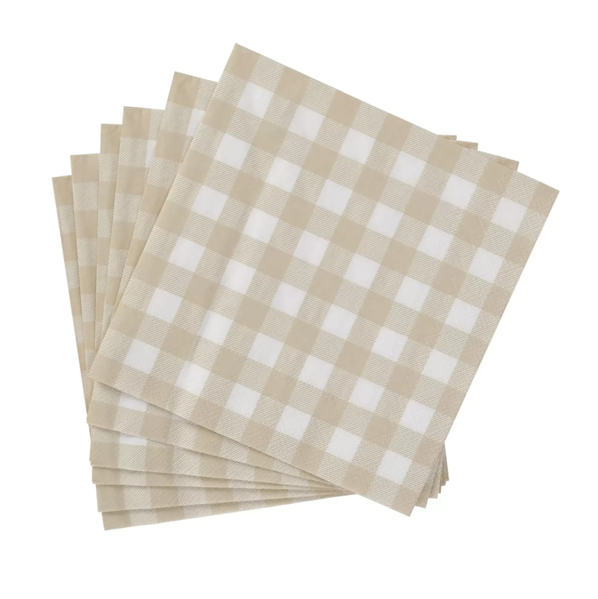 CASA Check Sand Paquete De 20 Servilletas Beis Best