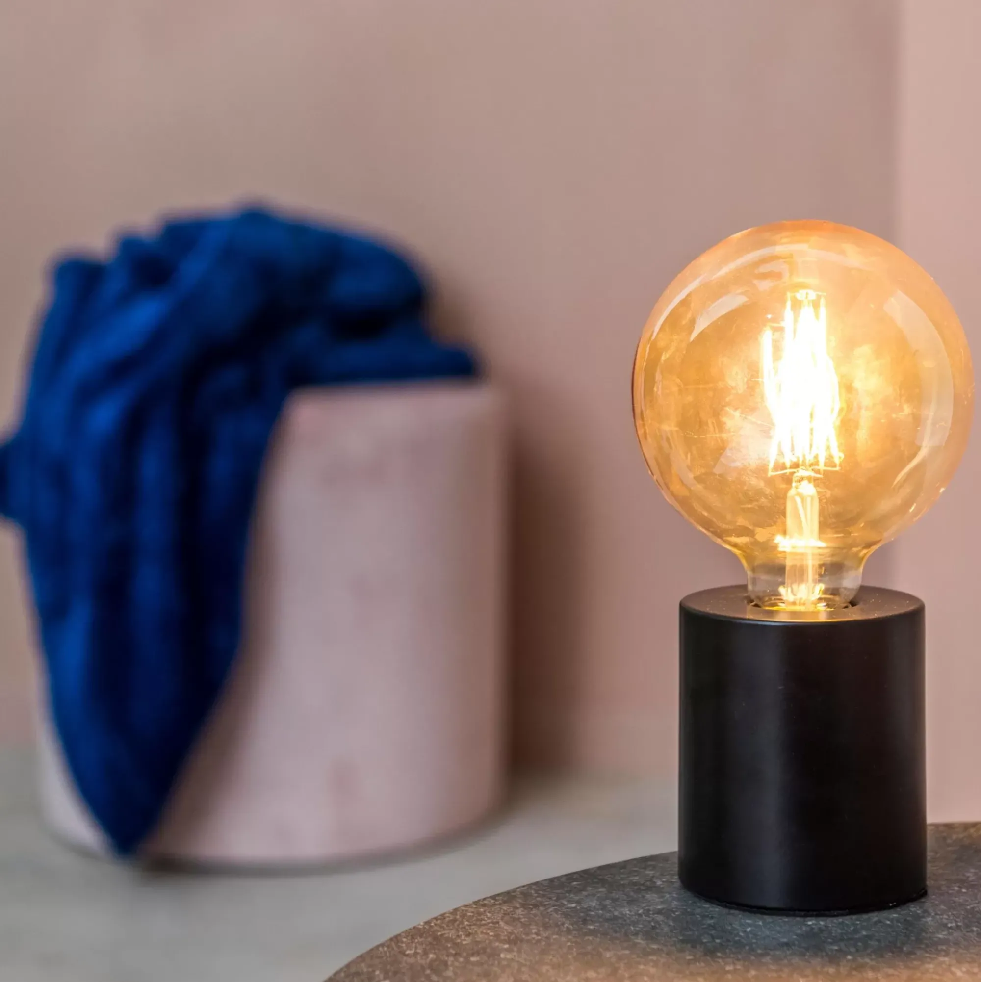 CASA Cilinder Lampara De Mesa Negro Best