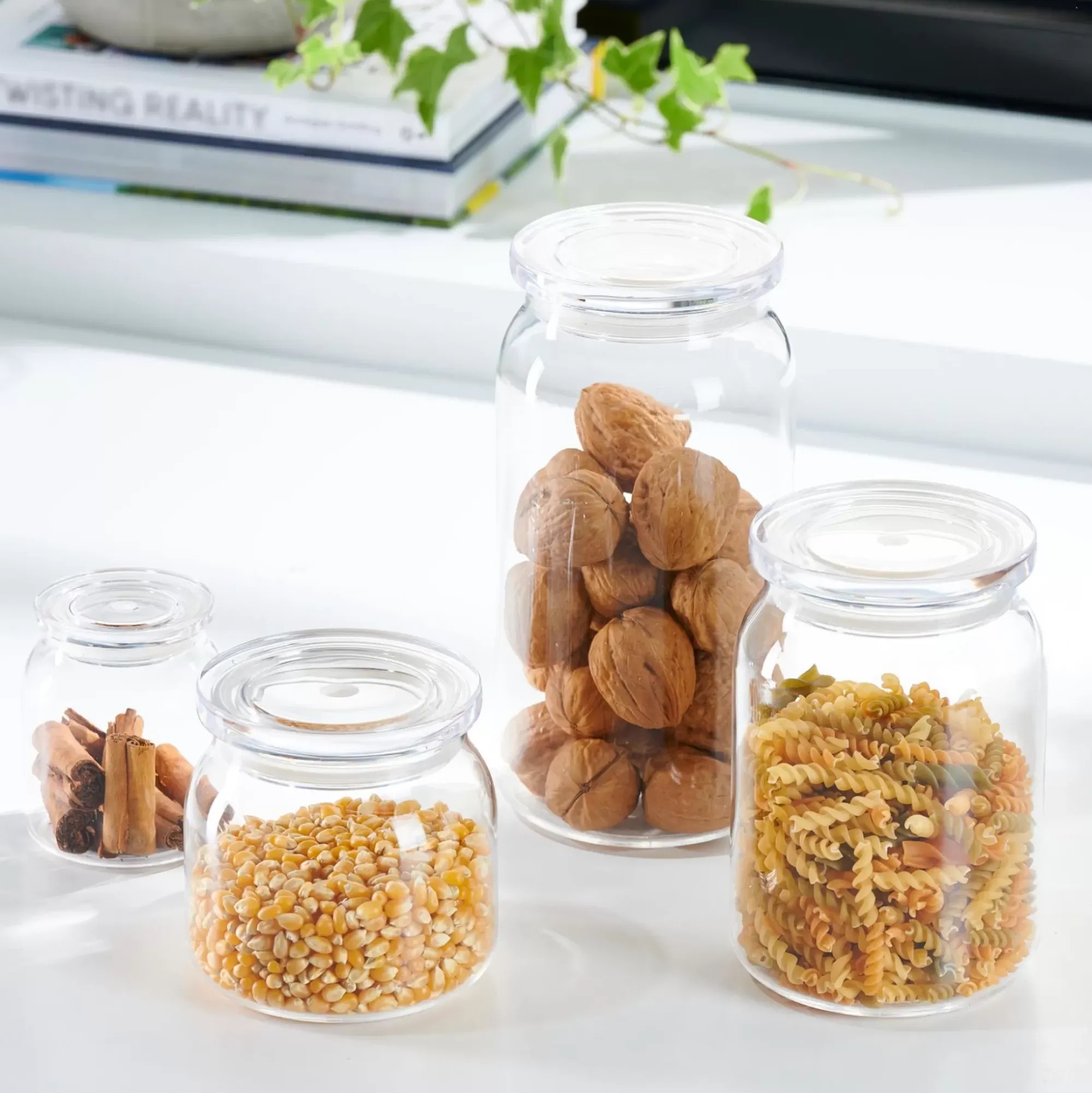 CASA Crystal Tarro De Cocina Con Tapa Transparente Fashion