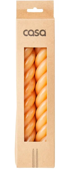 CASA Curl Velas Juego De 2 Ocre New