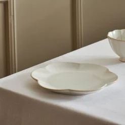 CASA Dahlia Flower Plato Blanco Fashion