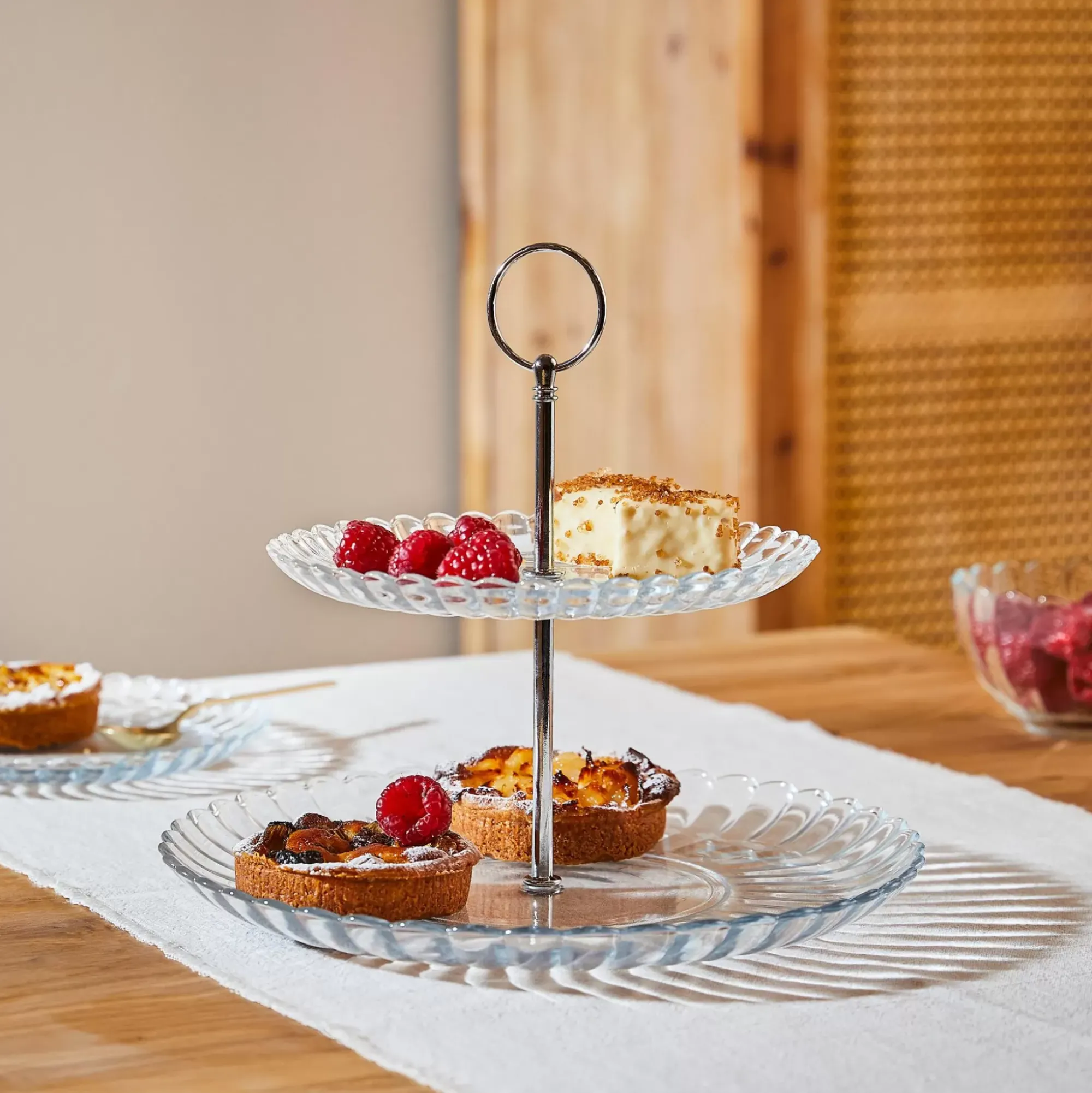 CASA Dahlita Bandeja De 2 Pisos Transparente Cheap