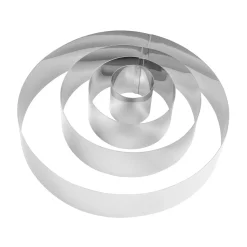 CASA Damier Anillo Para Tarta Juego De 4 Plateado Hot