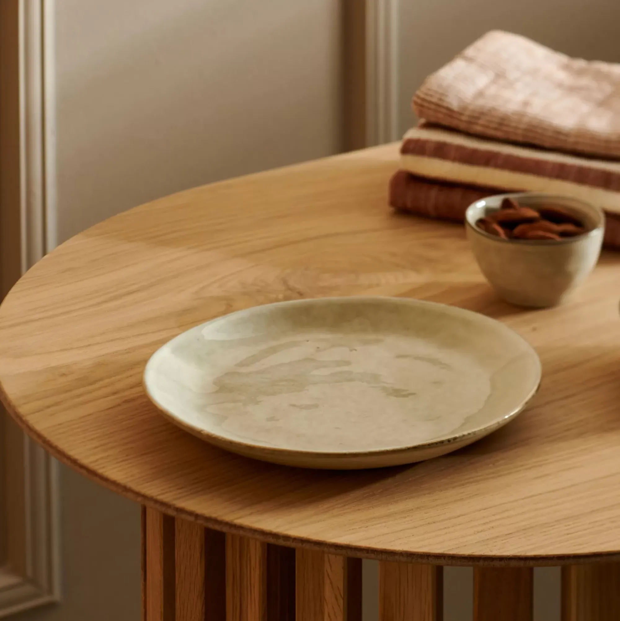 CASA Earth Marl Plato De Postre Crema Outlet