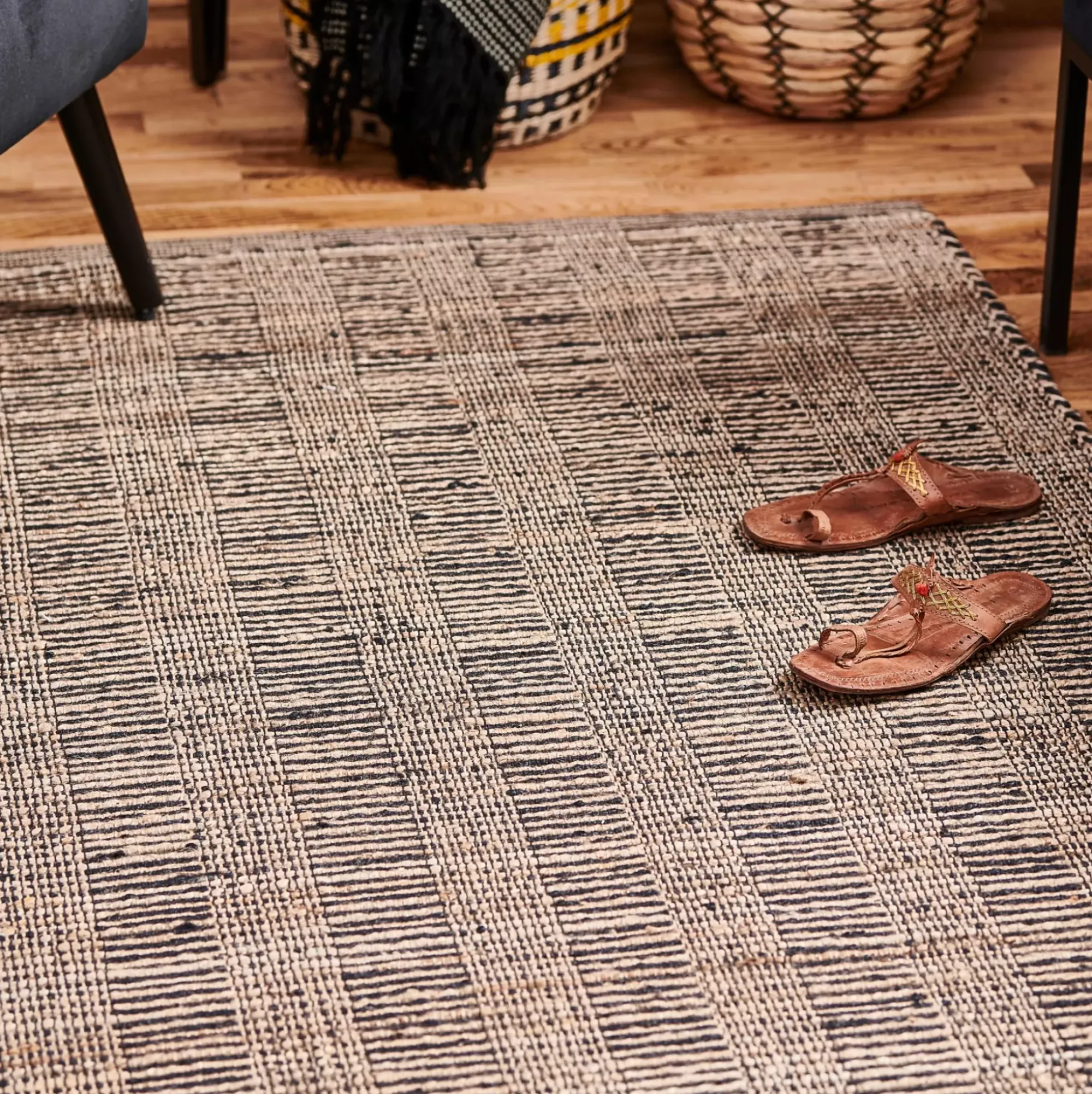 CASA Ethnic Alfombra Negro, Natural Best Sale