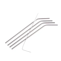 CASA Fancy Pajitas Con Escobilla Plateado Cheap