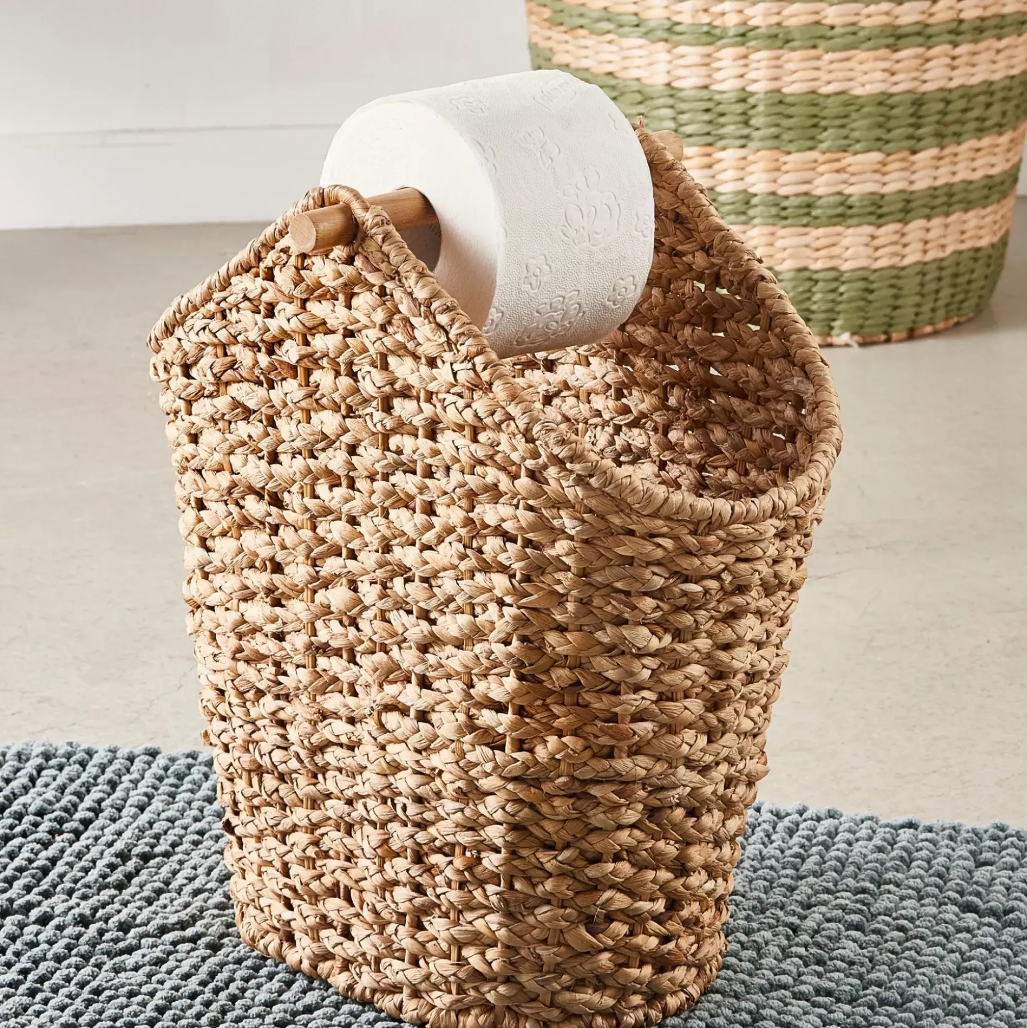 CASA Flores Soporte Rollos Wc Revistero Natural Cheap