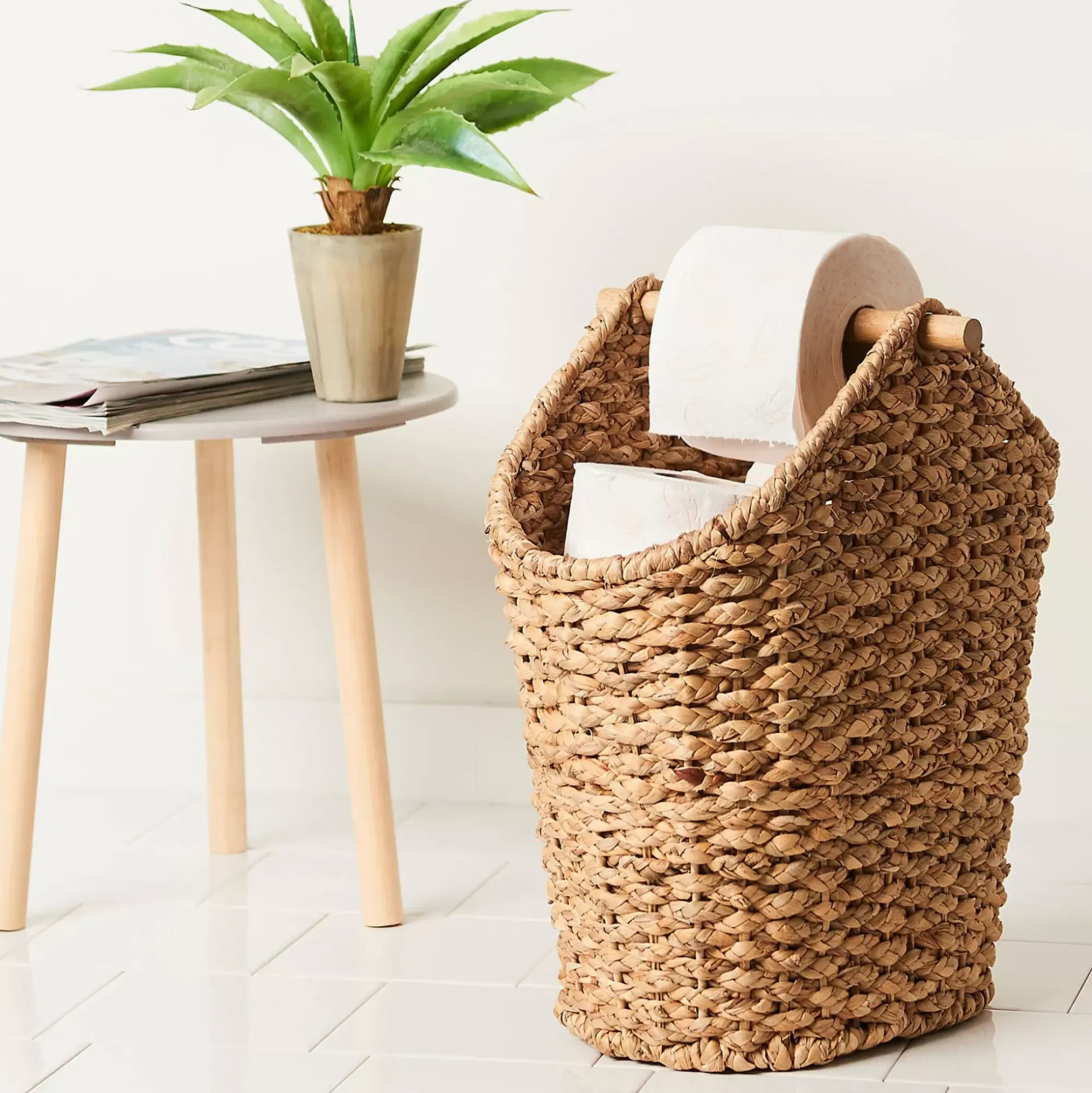 CASA Flores Soporte Rollos Wc Revistero Natural Cheap