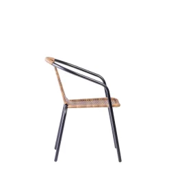 CASA Gerona Silla Apilable Negro, Natural Online