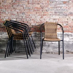 CASA Gerona Silla Apilable Negro, Natural Online