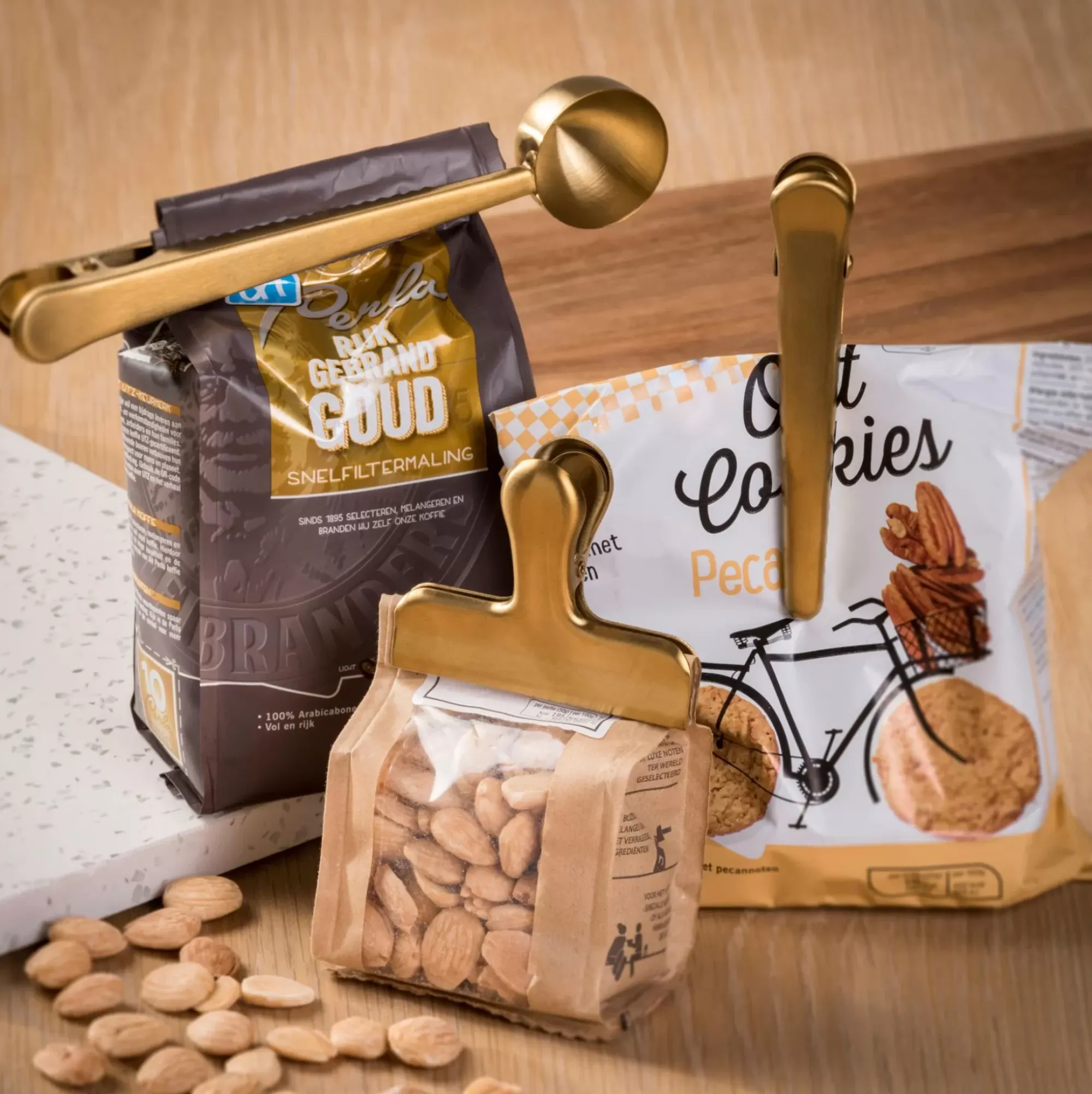 CASA Goldy Clips Juego De 3 Dorado Best