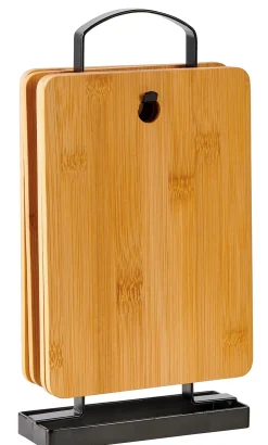 CASA Industria Tablas De Pan Con Soporte Negro, Natural Fashion