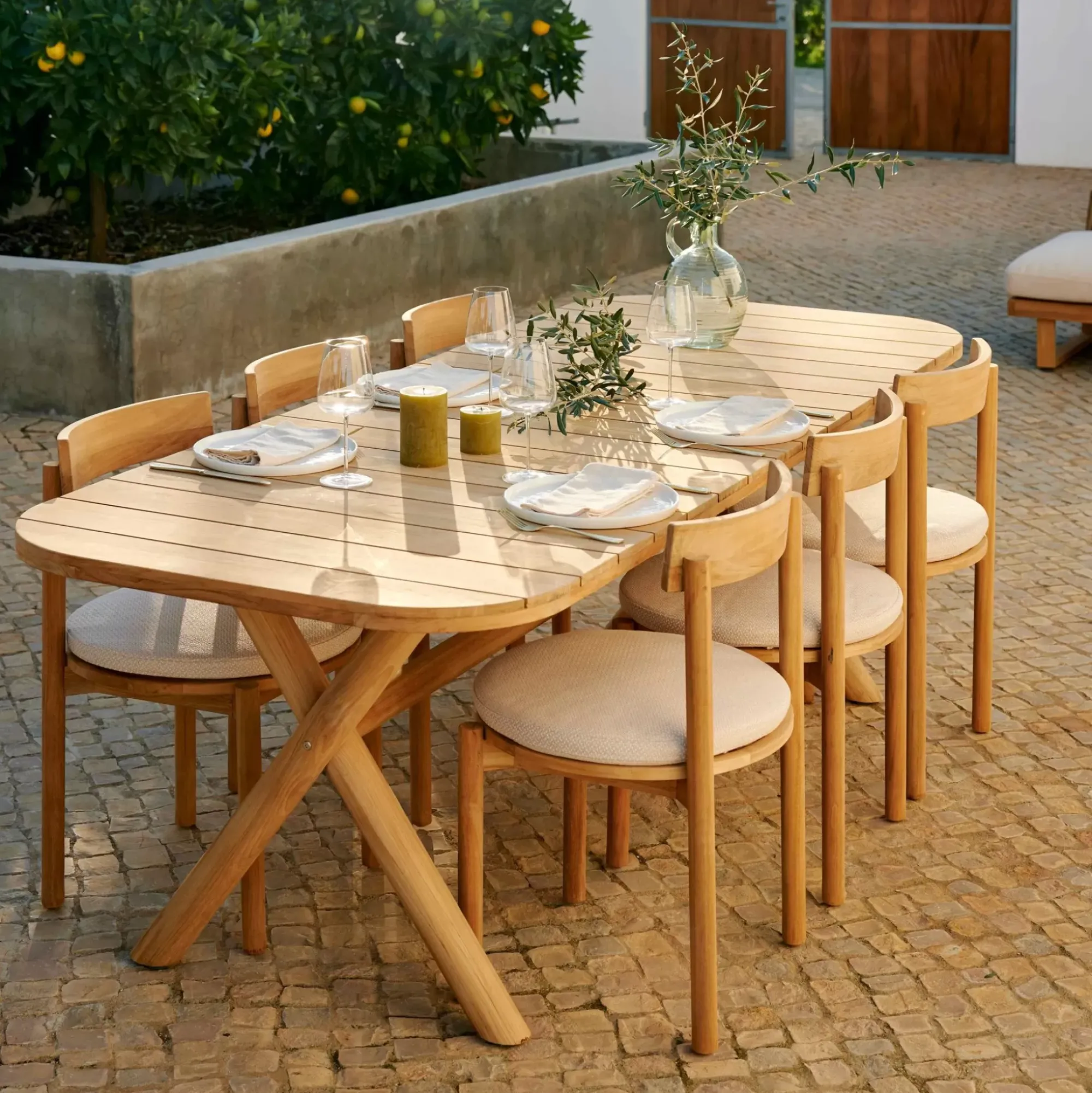 CASA Jules Conjunto De Jardín Con Cojines Beige Online