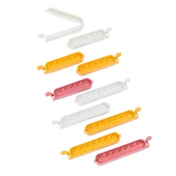 CASA Klipper Clips De Cierre Juego De 10 Mezcla De Colores Gris, Amarillo Oscuro, Terracota Fashion