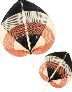 CASA Lanka Abanico Negro, Marron, Natural Cheap