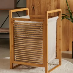 CASA Linolux Bamboe Cesta Para Colada Natural Clearance