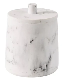 CASA Luna Soporte De Algodones Con Tapa Aspecto De Marmol New