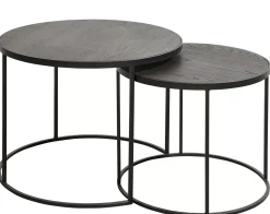 CASA Memphis Mesas Auxiliares Juego De 2 Patas Negro Best Sale