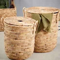 CASA Miley Cesta Para Colada Con Tapa Y Asas Natural Discount