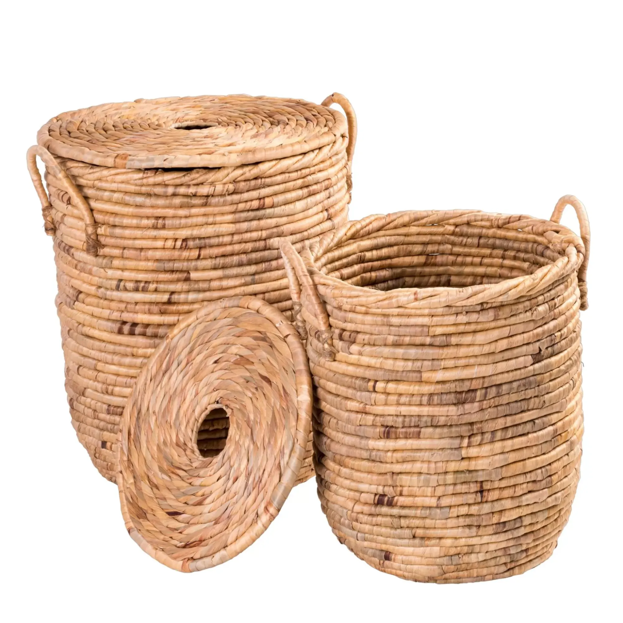 CASA Miley Cesta Para Colada Con Tapa Y Asas Natural Discount