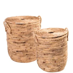 CASA Miley Cesta Para Colada Con Tapa Y Asas Natural Flash Sale