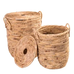 CASA Miley Cesta Para Colada Con Tapa Y Asas Natural Flash Sale