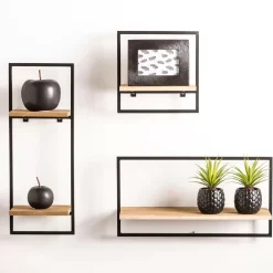 CASA Mix&Match Estanteria De Pared Negro, Natural Best Sale
